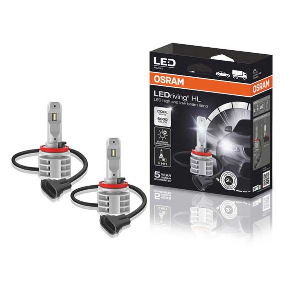 Osram LEDriving Hi Low Beam H11 Head Light, (12V, 24V, 14W), PGJ19-2 GEN2 SET-2PCS 67211CW