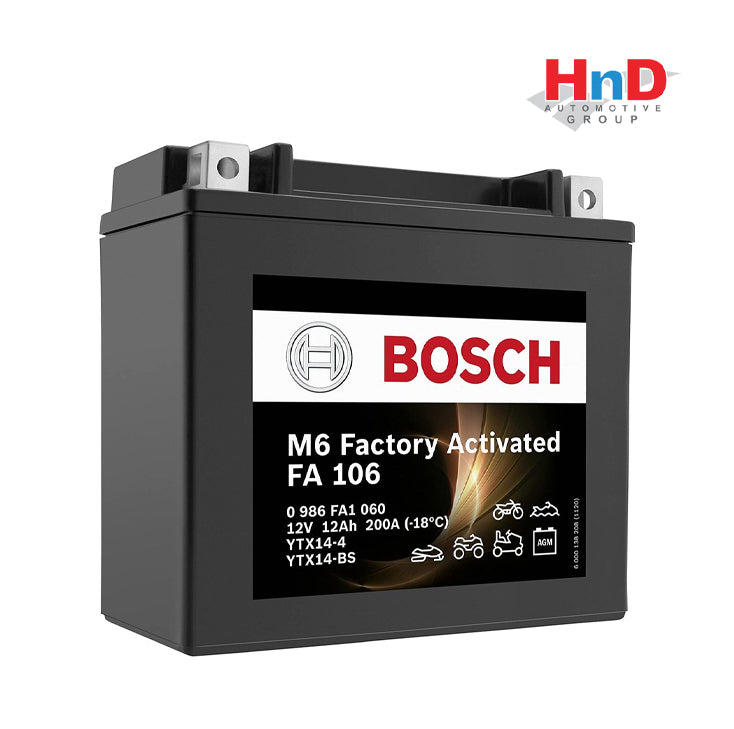 Bosch Starter Battery Factory activated AGM ­12V 12AH 200A 0986FA1060