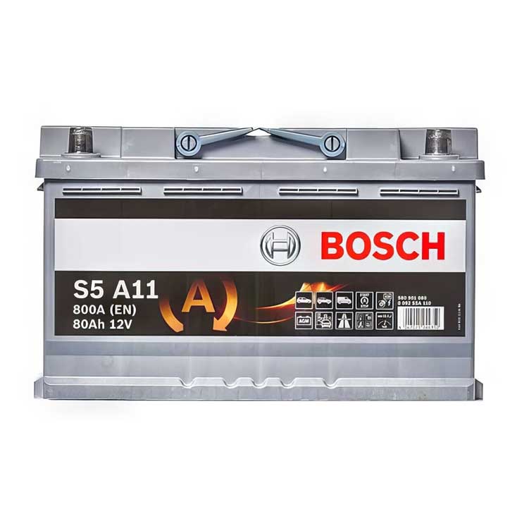 BOSCH S5 A11 AGM BATTERY 12V 80AH 800A 0092S5A110