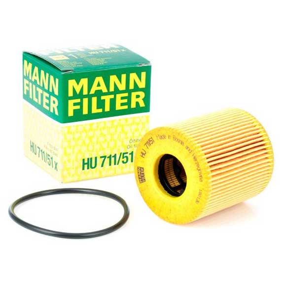 MANN-FILTER (MAN # HU711/51x) OIL FILTER For BMW 11427622446